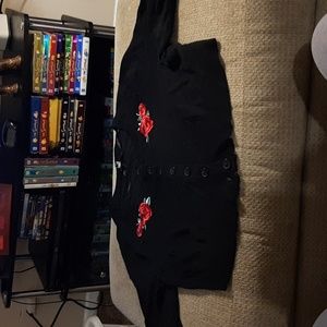 Pin up cropped 1/2 sleeve sweater